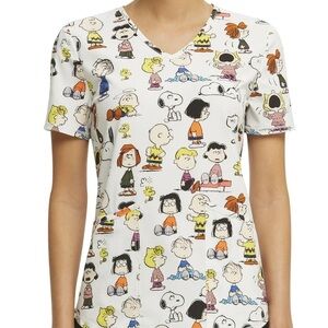Scrubstar Women's "Best Friends" V-Neck Print Scrub Top
